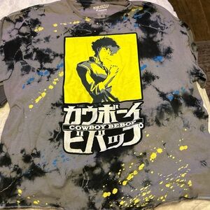 Cowboy Bebop Graphic Tee - Gray and Yellow tye dyed
